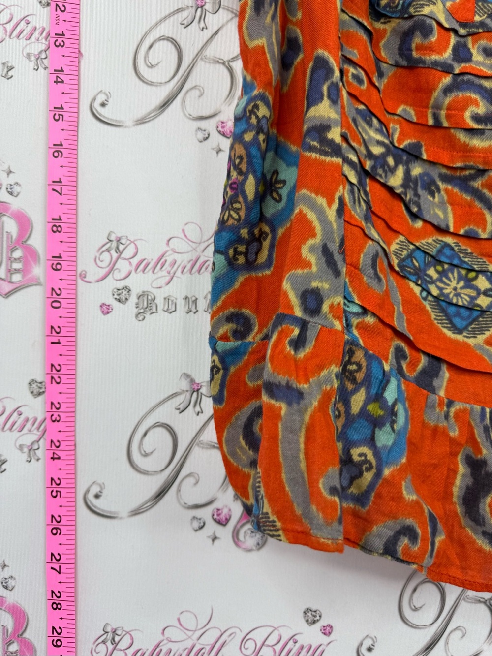 American Eagle Outfitters tank top Orange Floral-Print Cami with Blue Accents - Picture 3 of 10